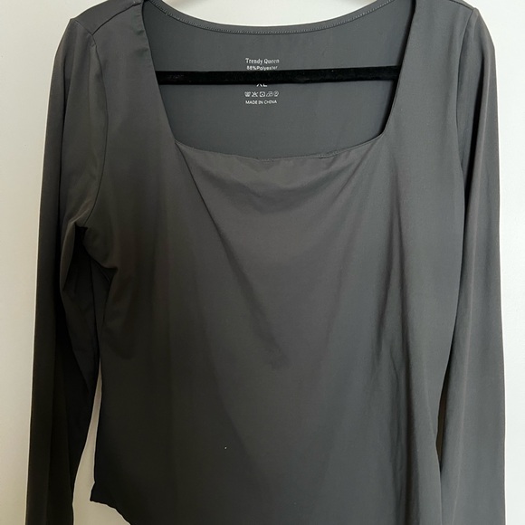 Trendy Queen Square Neck Long Sleeve Top Bundle Blue, Olive, Pink, Gray XL - Picture 3 of 9